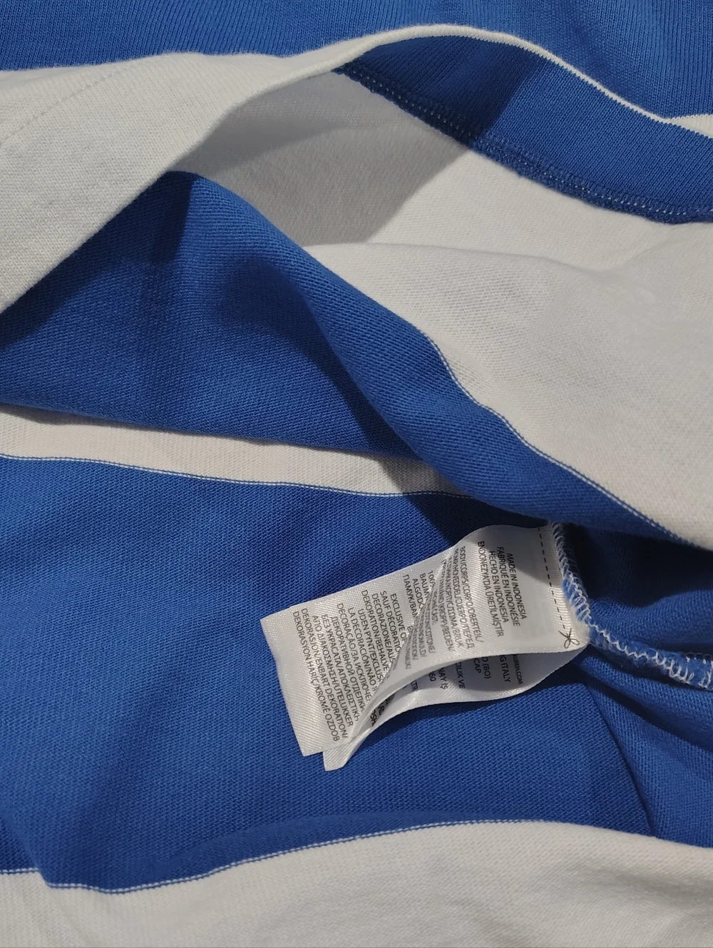 Ralph Lauren Men's Blue and White Striped Rugby Polo Size Medium NWT - Picture 3 of 5